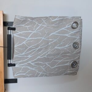 Elegant Beige Branch Patterned Curtain Set Of 2 Panels Light Filtering